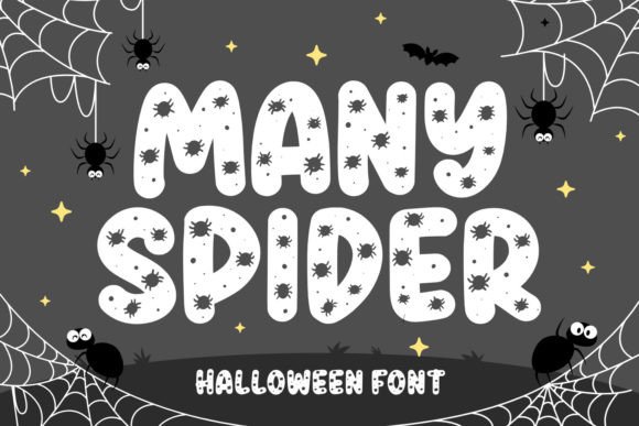 Many Spider: The Hand-Lettered Display Font for Spooky Web Design